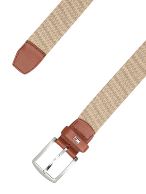 DENTON ELASTIC Herren-G&uuml;rtel aus gewebtem Stoff Beige - G&uuml;rtel