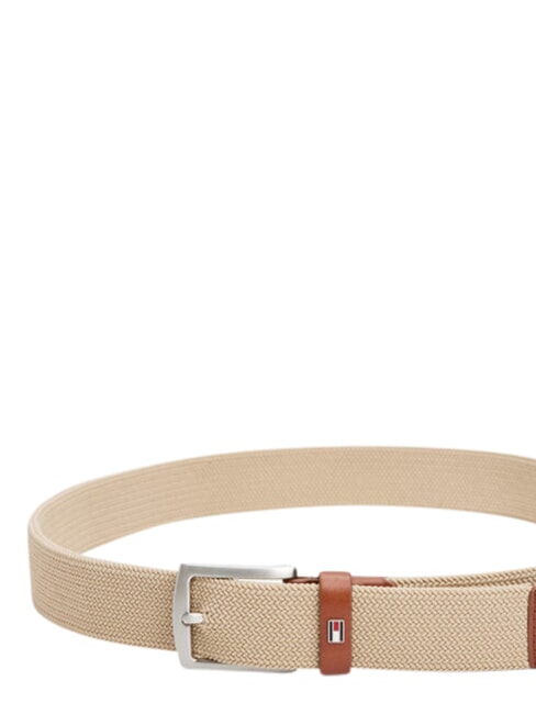 DENTON ELASTIC Herren-G&uuml;rtel aus gewebtem Stoff Beige - G&uuml;rtel