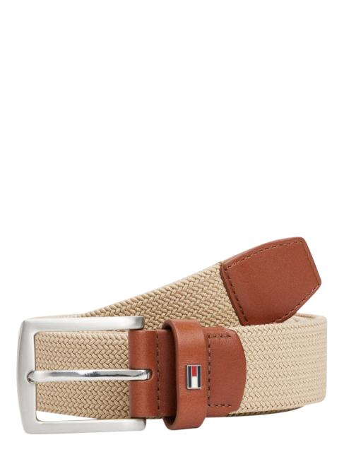 DENTON ELASTIC Herren-G&uuml;rtel aus gewebtem Stoff Beige - G&uuml;rtel