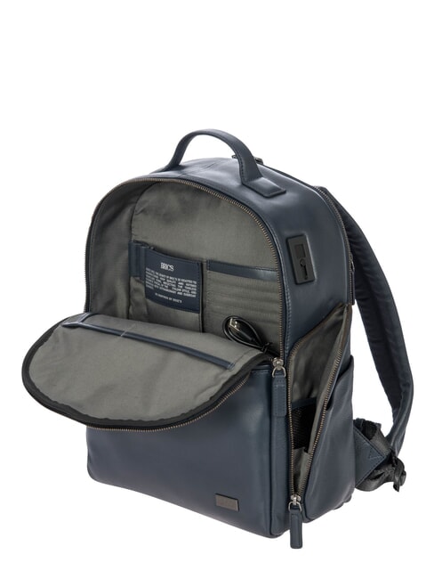 TORINO 15 "Laptop-Rucksack aus Leder Marine - PC-Rucks&auml;cke