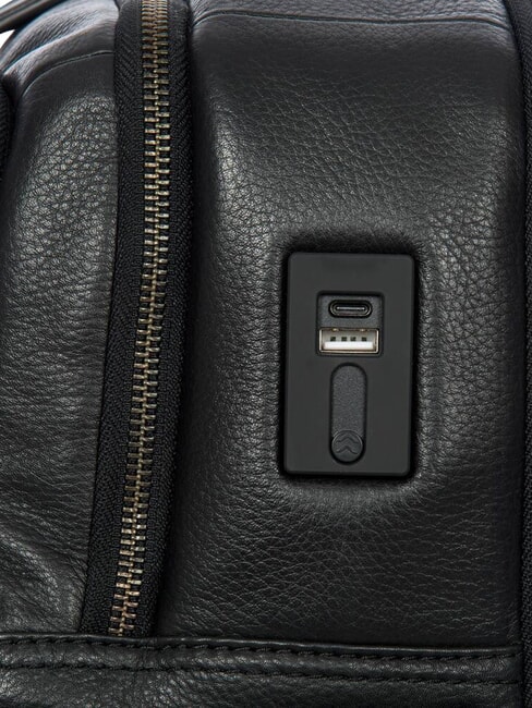 TORINO 15,6-Zoll-Laptop-Rucksack aus Leder Schwarz - PC-Rucks&auml;cke