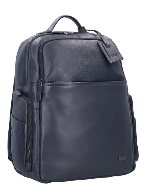 TORINO 15,6-Zoll-Laptop-Rucksack aus Leder Marine - PC-Rucks&auml;cke