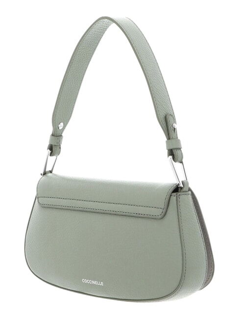 MYRTHA MAXI LOG Schultertasche aus Leder mit Schulterriemen Gr&uuml;n - Damentaschen
