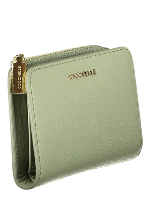 METALLIC SOFT Kleine Geldb&ouml;rse aus Leder Gr&uuml;n - Brieftaschen Damen
