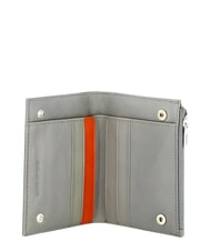 PIQUADRO PQ-BIOS Faltbares M&uuml;nzportemonnaie aus recyceltem Nylon GRAU - Brieftaschen Herren - 3