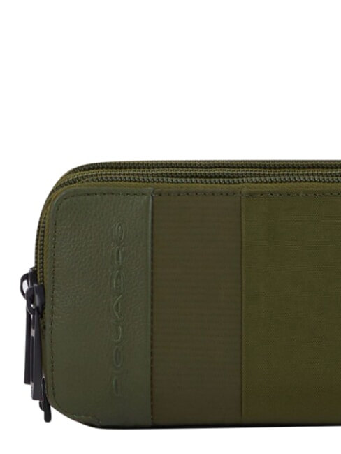 P16PLUS SPECIAL Dreiteiliges Federm&auml;ppchen, Ledermix GR&Uuml;N - Etuitaschen &amp; Necessaire