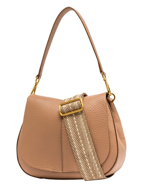 HELENA ROUND Schultertasche mit Schulterriemen aus Leder Ton - Damentaschen