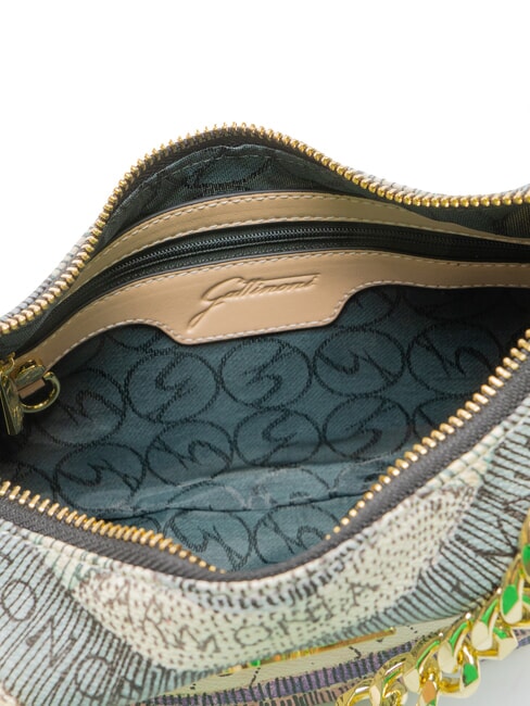 PLANETARIUM Halbmondf&ouml;rmige Hobo-Tasche mit Schultergurt Aquarell/Beige - Damentaschen