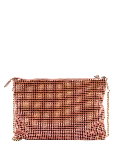 NABILAH Clutch mit Strasssteinen und Schultergurt Rose - Damentaschen