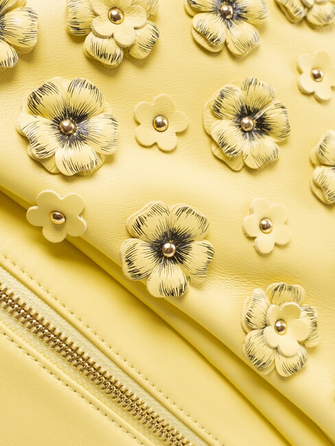 SOFIA Lederrucksack mit kleinen Blumen Gelb - Damentaschen