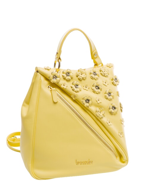 SOFIA Lederrucksack mit kleinen Blumen Gelb - Damentaschen