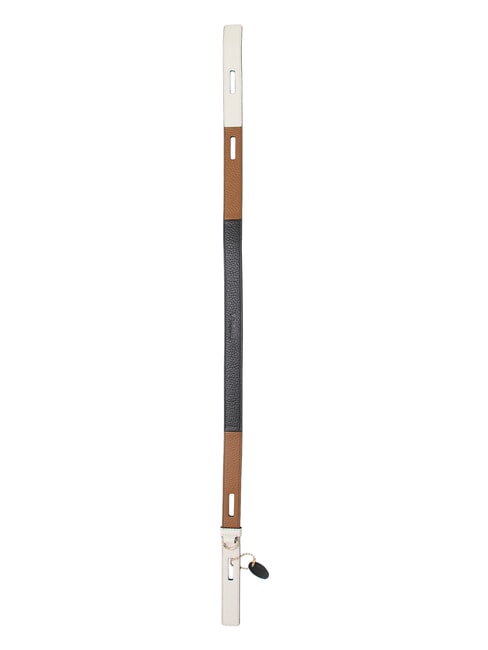 CAMPIONARIO - GIOVE Schulterriemen aus Leder Schwarz + Cognac + Marshmallow - Taschenzubeh&ouml;r