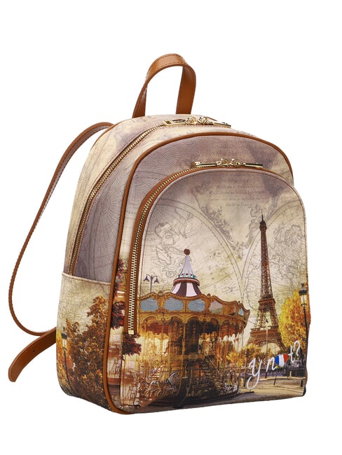 YESBAG Runder Rucksack mit zwei F&auml;chern lustiges Paris - Damentaschen