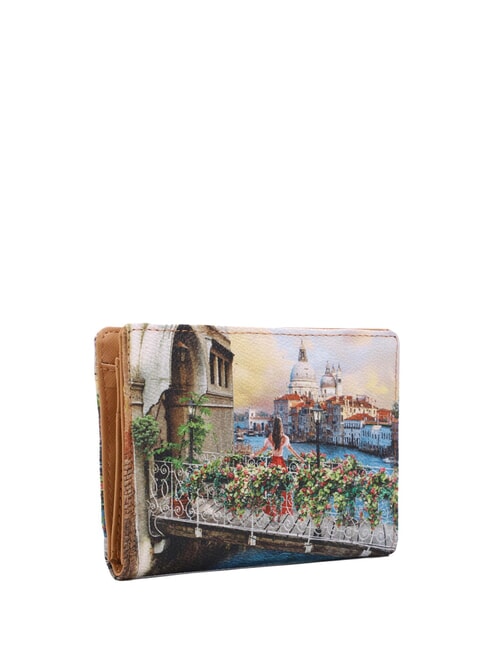 YESBAG Kartenetui mit M&uuml;nzfach blumenreicher Kanal - Brieftaschen Damen