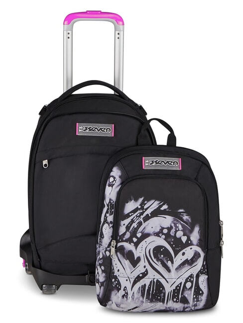 PLUMPY LINE GIRL Doppelseitiger Trolley-Rucksack Schwarz - Rucks&auml;cke mit Trolleyfunktion