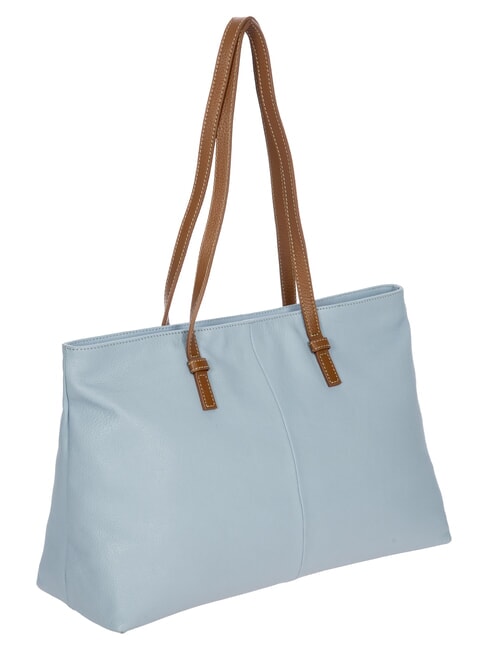 CREMONA S Leder-Einkaufstasche, Schultertasche Himmel - Damentaschen