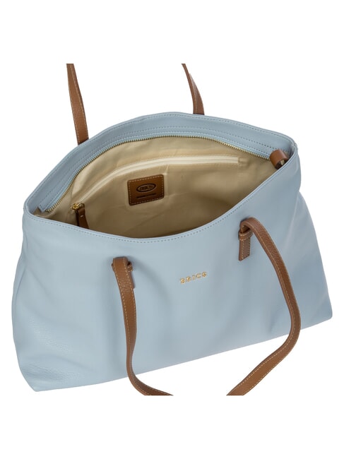 CREMONA S Leder-Einkaufstasche, Schultertasche Himmel - Damentaschen