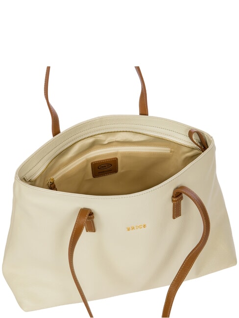 CREMONA S Leder-Einkaufstasche, Schultertasche CREME - Damentaschen