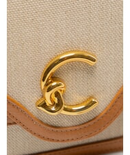 COCCINELLE C-ME CANVAS Mini-Schultertasche aus Leder Riff / Pfirsich - Damentaschen - 3