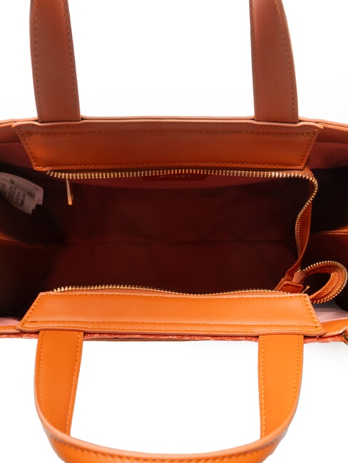 ADA VELUR L Handtasche mit Samteins&auml;tzen Orange - Damentaschen