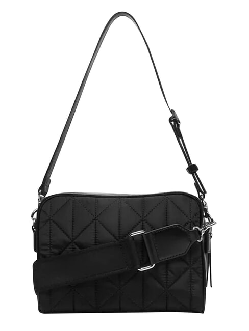 QUILTED NYLON Mini-Schultertasche mit Schultergurt auf Schwarz - Damentaschen