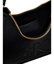 CALVIN KLEIN BOLD CK Schultertasche mit Schultergurt auf Schwarz - Damentaschen - 4