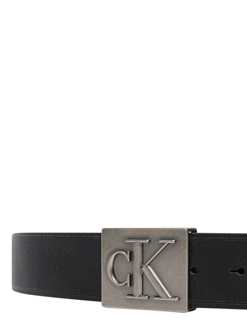 SSNL MONO Lederg&uuml;rtel schwarz/antiksilber - G&uuml;rtel