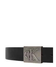 CALVIN KLEIN SSNL MONO Lederg&uuml;rtel schwarz/antiksilber - G&uuml;rtel - 2