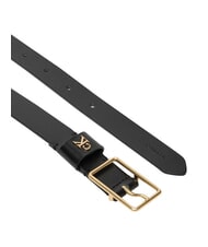 CALVIN KLEIN CLASSIC BUCKLE Lederg&uuml;rtel Schwarz / Antik-Hellgold - G&uuml;rtel - 3