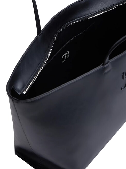 TJW MUST XL-Schultertasche mit gepr&auml;gtem Logo Schwarz - Damentaschen