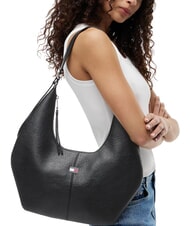 TOMMY HILFIGER TJW SLOUCHY Schultertasche mit Plakette Schwarz - Damentaschen - 2