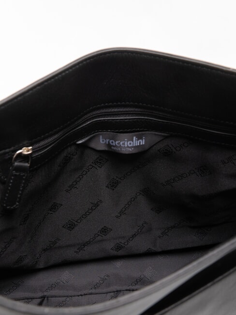 SANDRA Schultertasche, Leder Schwarz - Damentaschen