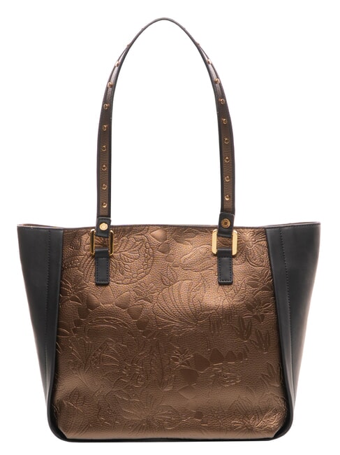 LOLA Einkaufstasche aus Leder schwarz/bronze - Damentaschen