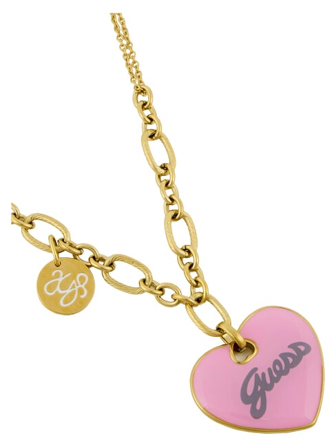 VINTAGE Stahlkette gelbgold/rosa - Halsketten