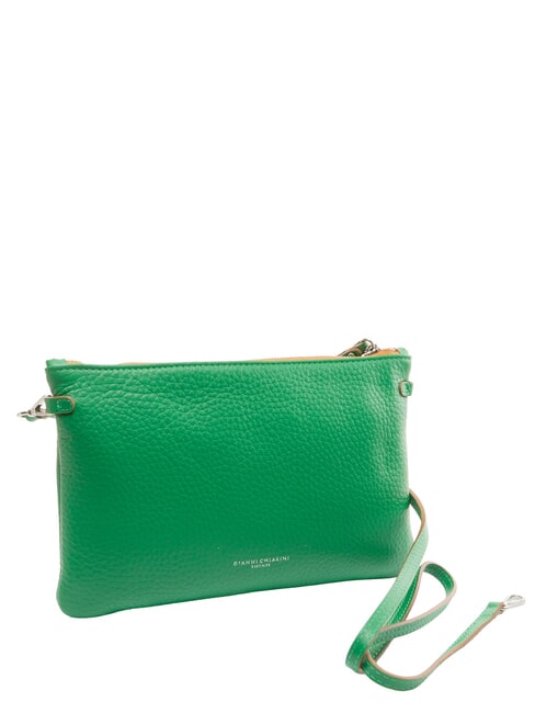 HERMY Clutch aus geh&auml;mmertem Leder Naturflagge - Damentaschen