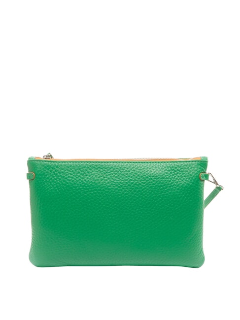 HERMY Clutch aus geh&auml;mmertem Leder Naturflagge - Damentaschen
