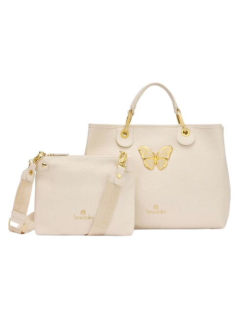 BETH JEWELS L Handtasche mit zwei Henkeln und Schulterriemen Beige - Damentaschen
