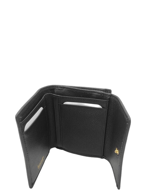 BASIC Kleine Lederbrieftasche mit Klappe Schwarz - Brieftaschen Damen