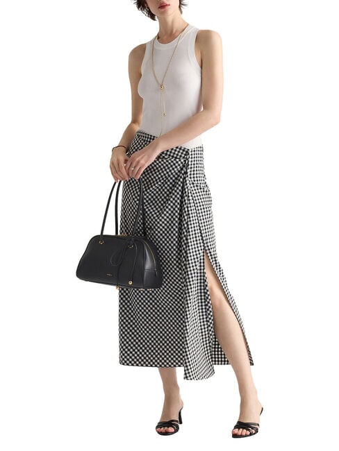 POPPY Schultertasche, Leder Schwarz - Damentaschen