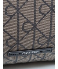 CALVIN KLEIN EMBLEM JAQUARD Die Schultertasche Lotus Beige/Schwarz AOP JQD - Damentaschen - 3