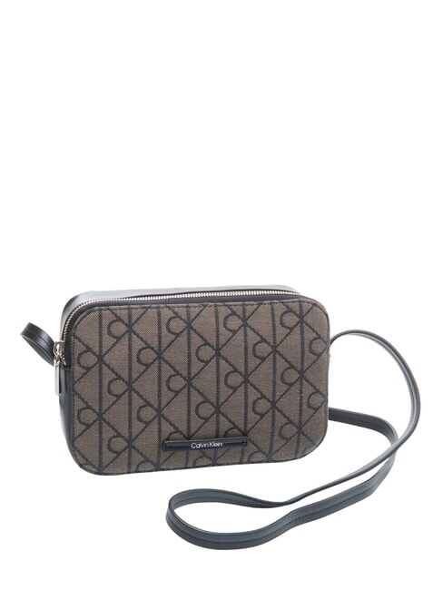 EMBLEM AOP Mini-Schultertasche Lotus Beige / Schwarz AOP - Damentaschen