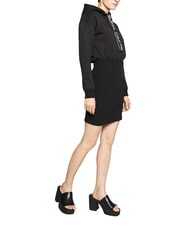 CALVIN KLEIN CK JEANS Kapuzenkleid ck Schwarz/Hellwei&szlig; - Damenkleider - 4