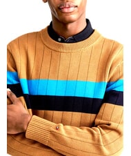 TOMMY HILFIGER TH Rundhalspullover Cognac / Zuckerrohr Mono - Herrenpullover - 4