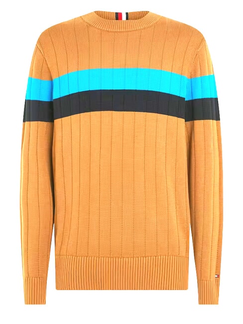TH Rundhalspullover Cognac / Zuckerrohr Mono - Herrenpullover