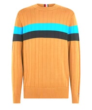 TOMMY HILFIGER TH Rundhalspullover Cognac / Zuckerrohr Mono - Herrenpullover - 5