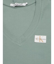 CALVIN KLEIN WOVEN LABEL Kurz&auml;rmeliges Baumwoll-T-Shirt - T-Shirts und Tops f&uuml;r Damen