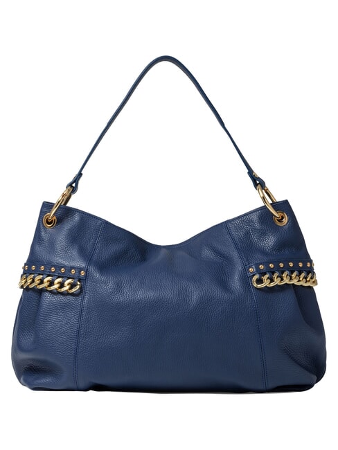 NORA Umh&auml;ngetasche aus Leder mit Kette Blau - Damentaschen