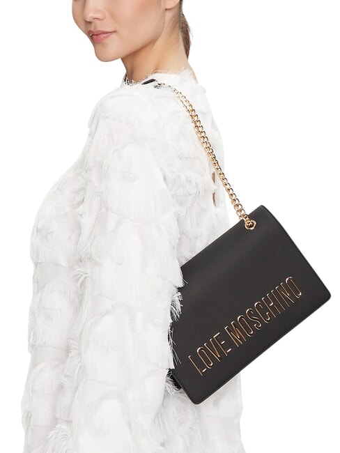 BOLD LOVE Schultertasche mit Kette Schwarz - Damentaschen