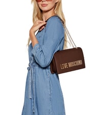 LOVE MOSCHINO BOLD LOVE Schultertasche mit Kette Kastanie - Damentaschen - 5