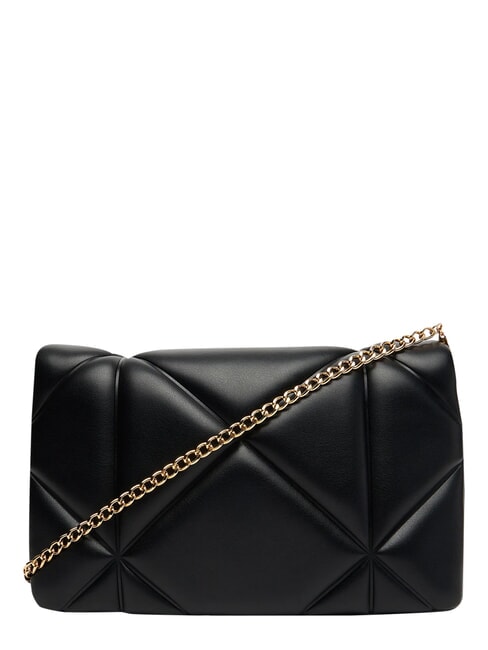 EMBOSSED Kleine Schultertasche mit Kette Schwarz - Damentaschen